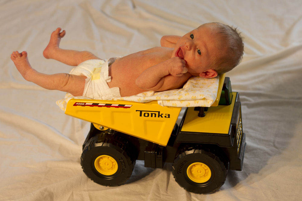 Baby photo in tonka truck photo Montana Photographer MT